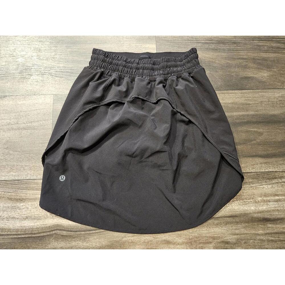 Lululemon Hotty Hot Skort BLACK High Rise HR Mini Skirt Shorts Mesh Swift Size 2 - Picture 4 of 6